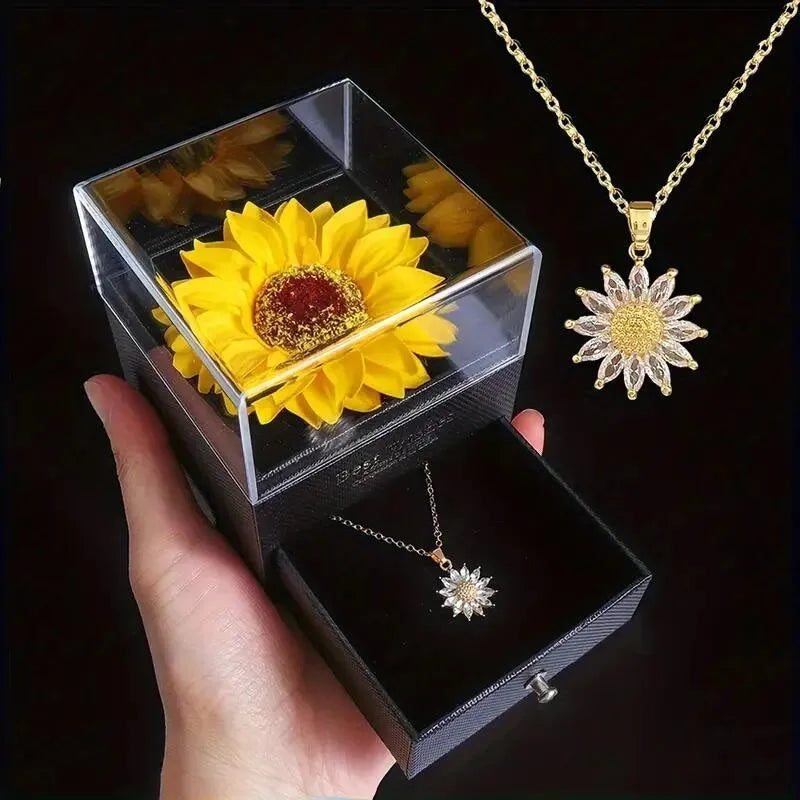Sunflower Necklace Gift Box – I Love You