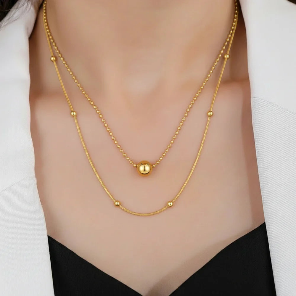 Elegant Double-Layer Gold Necklace for Women ⭐