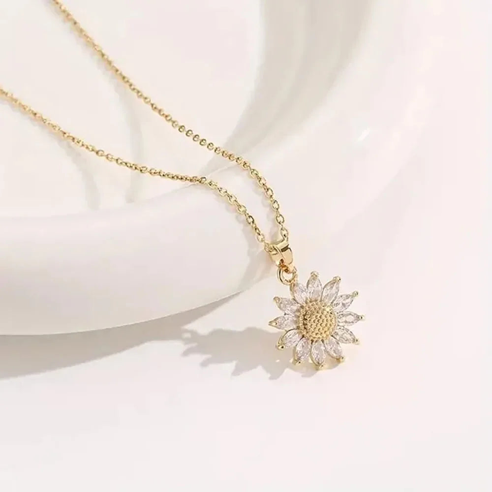 Sunflower Necklace with Gift Box – I Love You Gift for Her