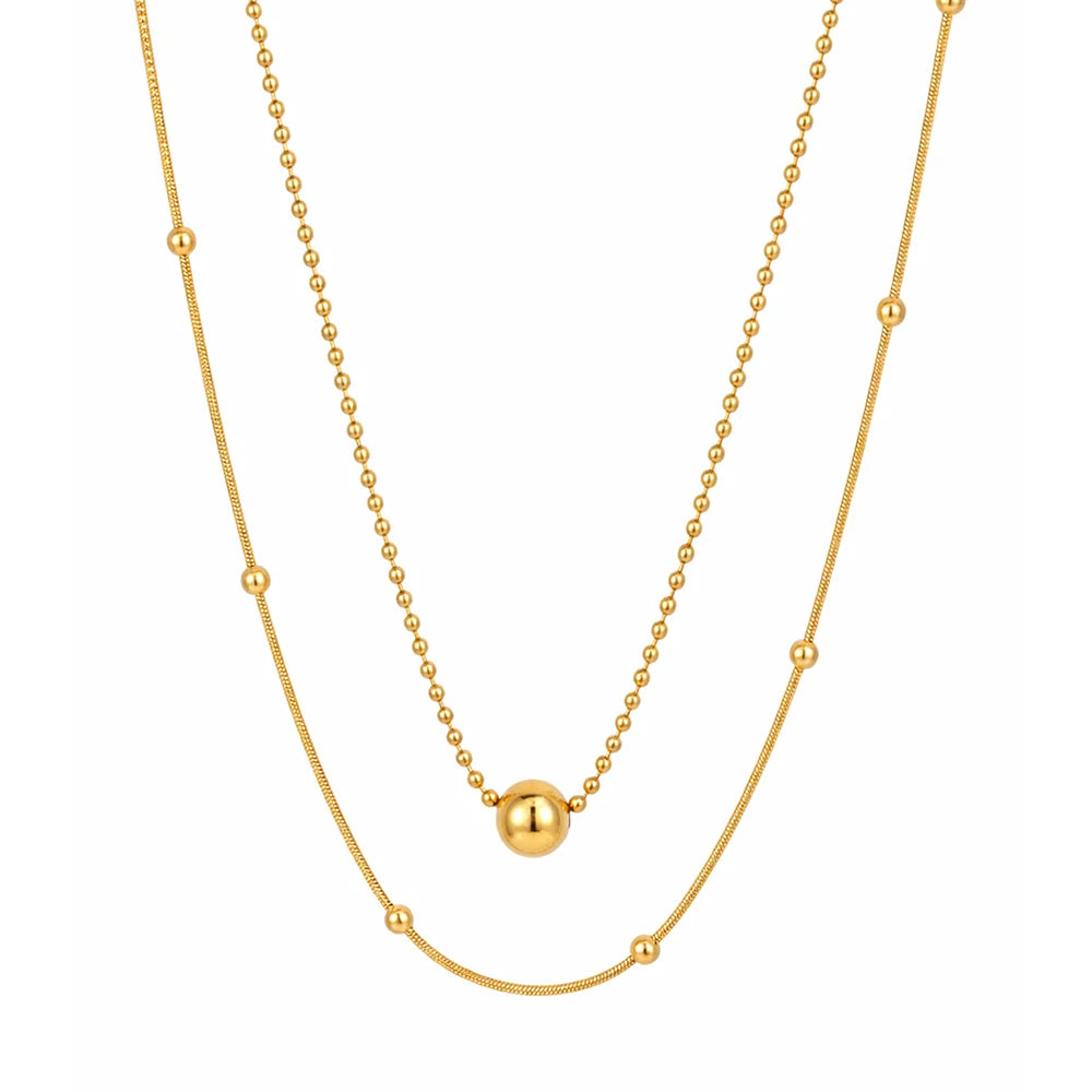 Elegant Double-Layer Gold Necklace for Women ⭐